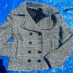 Banana Republic plaid wool short pea coat size 2